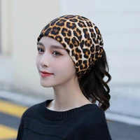 fashion beanie caps for women hats flower leopard headwear multifunction hat winter autumn beanies turban hat scarf head wrap
