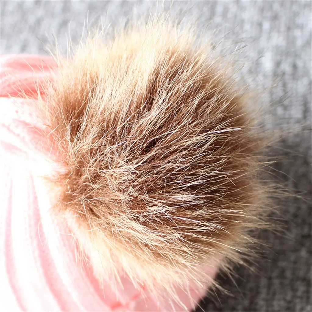 Childrens Baby Knitting Wool Hemming Hat Keep Warm Winter Hiarball Fur Ball Cap Newborn Toddler Boys And Girls Fashion Xl | Детская