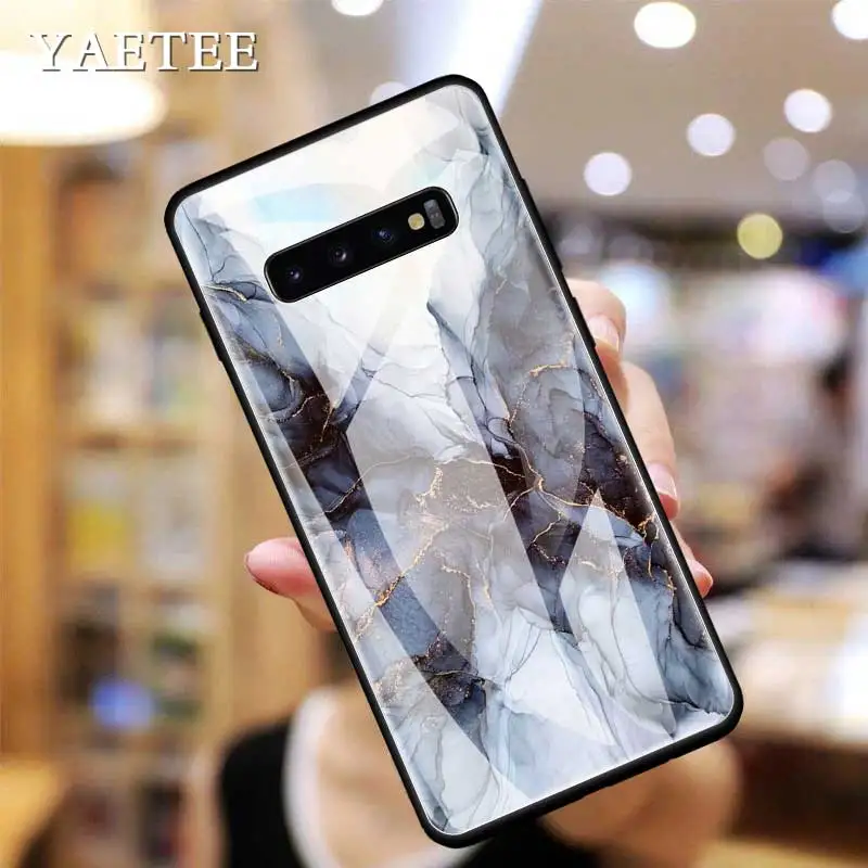 

Glass Phone Case for Samsung Galaxy S20 FE 20 Plus S10 Lite S10E S9 + Fundas for Note 20 10 9 8 Cover Coque Colorfull Marble