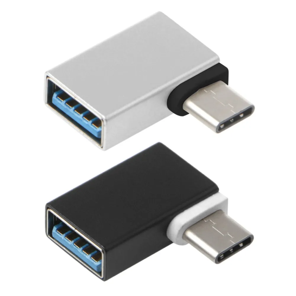 Портативный алюминиевый 90 градусов USB3.1 Тип C к USB 3 0 Женский OTG конвертер данных