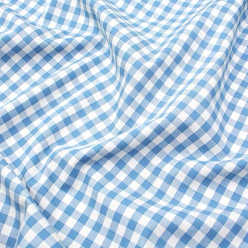 Linen Cotton Fabric Cloth For Patchwork Quilting Grid Fabrics DIY Bags Baby Clothing Dress Handmade Sewing Textile Materials | Дом и сад