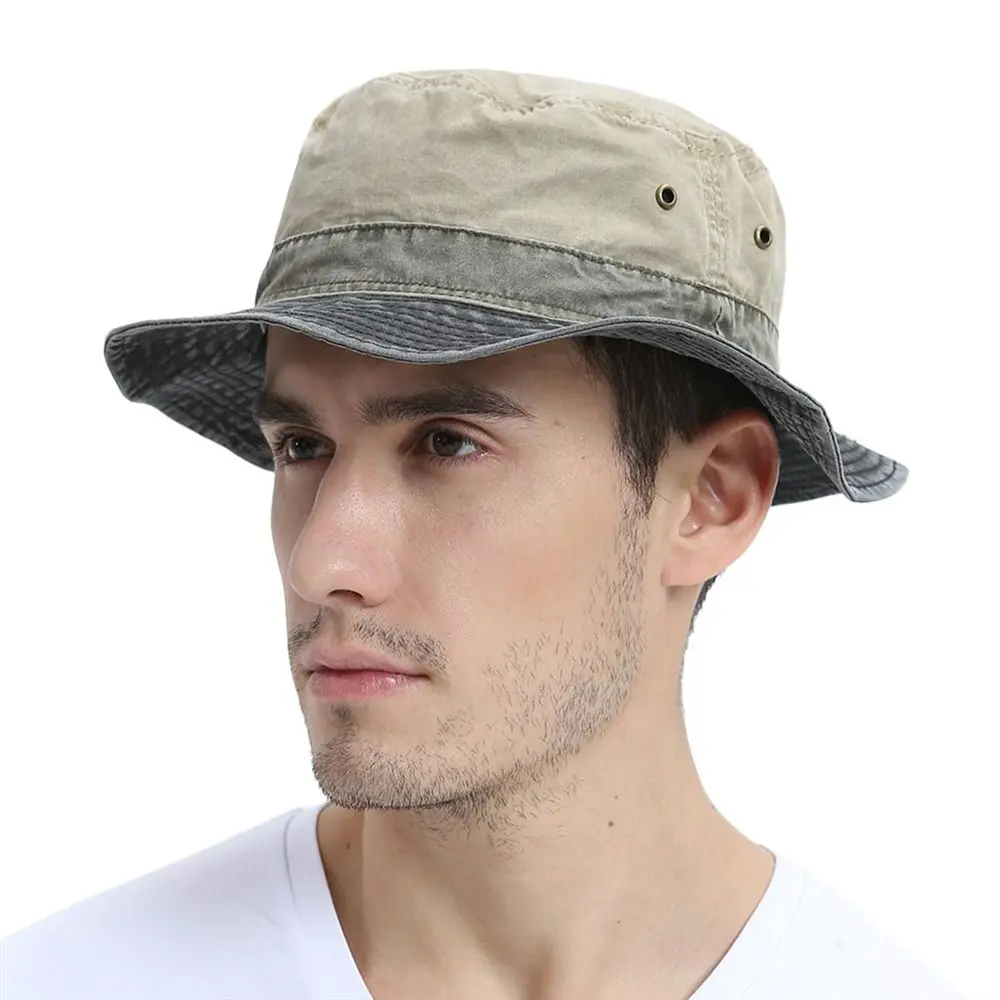 

Men's Bucket Hats Outdoor Fishing Wide Brim Hat UV Protection Cap Men Sun for Male 139