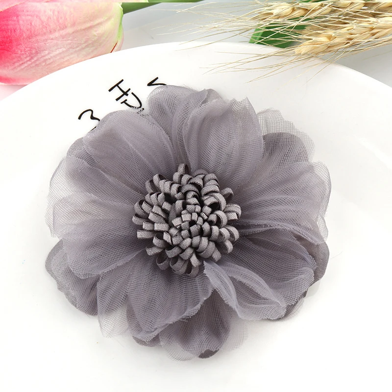 16 5PCS /33 Colors Mini Chiffon Fabric Flower For Wedding Invitation Artificial Flowers For Dress Decoration - Цвет: 16