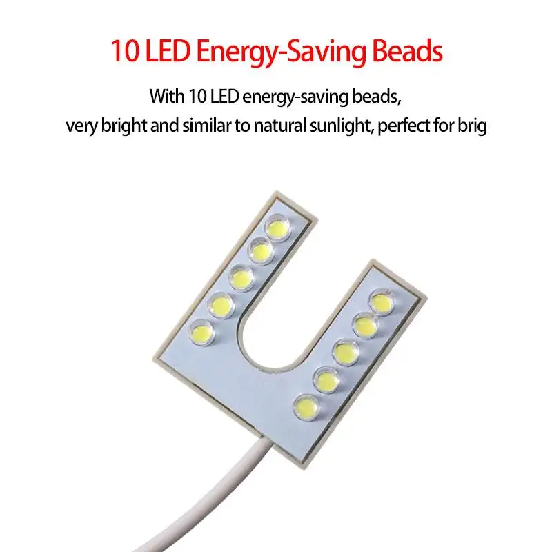 Onever 10 LED Night Sewing Machine Light Convenient Magnetic Mounting Base Working Lamp EU/US Plug Durableg Strong Magnet | Автомобили и