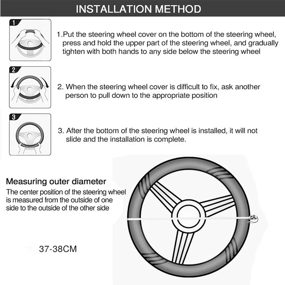 Car Steering Wheel Cover Without Inner Ring Leather Embroidery color Diamonds For Mercedes-BenzA-Klasse For bmw-3 Series images - 6