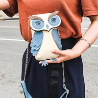 brand owl shape shoulder bag women mini messenger bag female cute cartoon leather handbags for girls crossbody phone bag femme