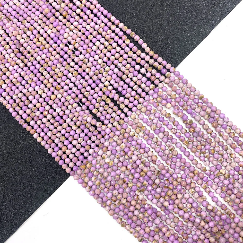 Бусины Из Натуральной бычьей фиолетовой слюды с гранями минеральные бусины