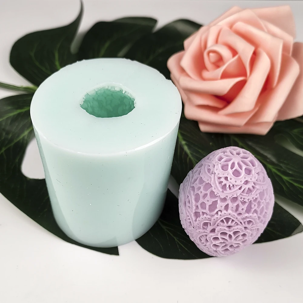 

3D Lace Egg Moulds Easter Eggs Silicone Candle Mold Decor Soap Molds Clay Resin Moulds