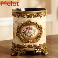 high end noble household european living room trash can fashion creative luxury retro resin trash can without cover