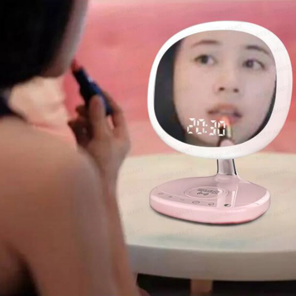 Новые светодиодный цифровые часы для макияжа зеркальные с телефоном