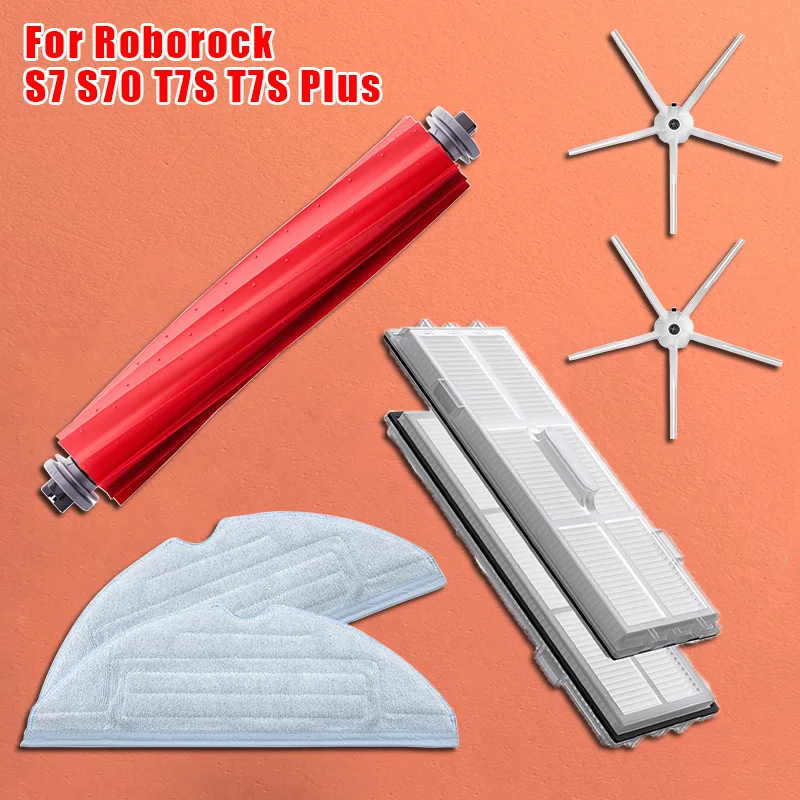 

For Roborock S7 Accessories Of Washable HEPA Filters Main Brush Mop Cloth Rag Side Brush Bracket Robot Vacuum Cleaner Parts