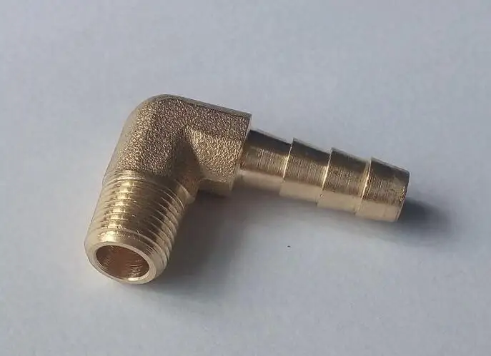 

Brass Barb Fitting Male Elbow 90 Degree 1/8" NPT* 5/16" Hose ID