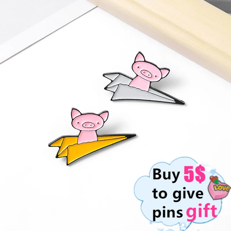 Индивидуальные эмалированные булавки в виде Свинки на лацкан броши милой свиньи