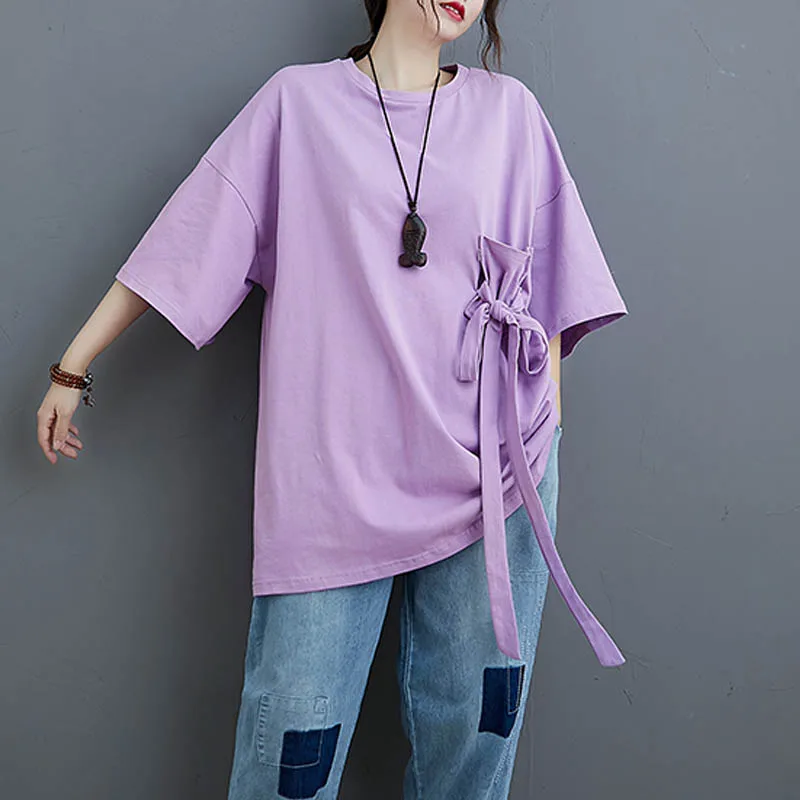 Plus Size Cotton T-Shirts For Women 2020 New Summer Casual Basic Lady Tops Tees Female Short Sleeve Ladies Tunic 4XL 5XL | Женская