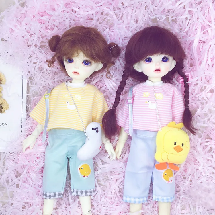 1/6 BJD Одежда Аксессуары Брюки+ сумка+ футболка набор кукольные наряды для BJD/SD yosd, не включены кукла, обувь, парик и другие E2582
