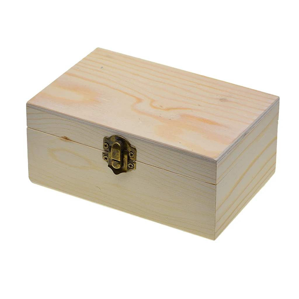 

Lightweight Wooden Box with Lid And Clasp - Make Your Own Gift,