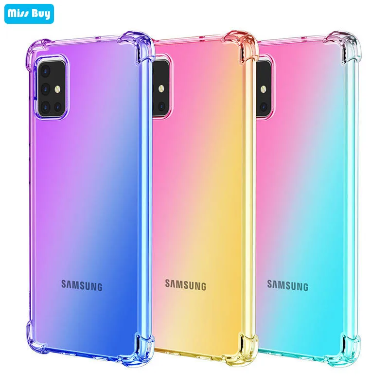 Для Samsung galaxy A51 A71 A10E A20E A10S A20S A50S A90 5G A8S A6S A9S A81 A20 A30 A40 A50 A60 A70 силиконовый градиентный