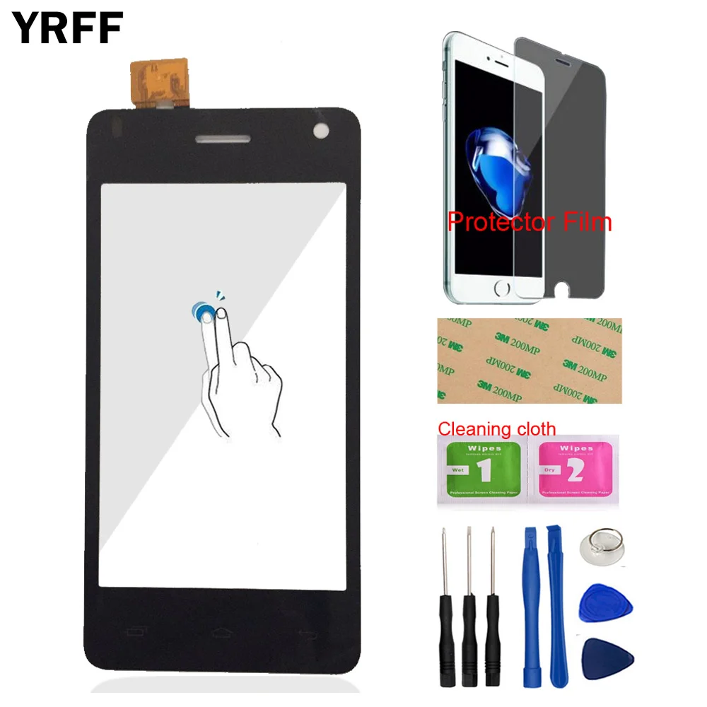 

4.3'' Mobile Front Glass Touch Screen Touch Digitizer Panel Sensor For FLY IQ4491 IQ 4491 Tools Protector Film Adhesive