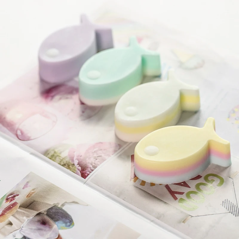 Силиконовая 3d форма для мыла с четырьмя полостями в виде мультяшных рыбок мягкие