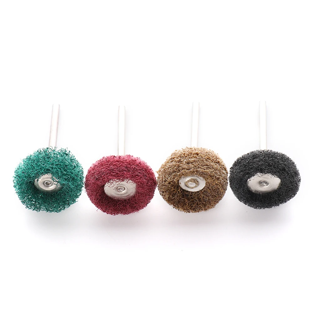 

4pcs Scouring Pad Brush Nylon Abrasive Brush Fiber Grinding Sanding Head Buffing Polishing Wheel For Dremel Grinding Tool Set