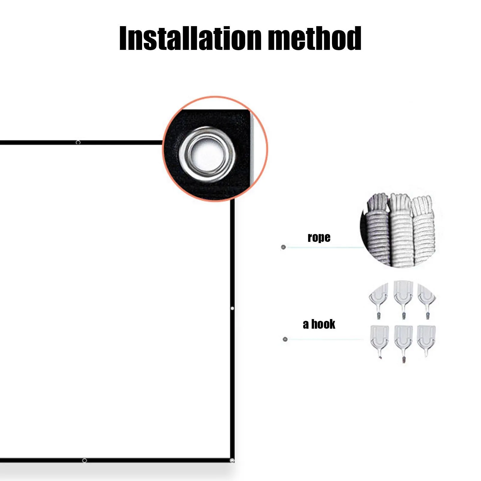 16:9 100 Inches Projector Screen 170-degree Viewing Angle Foldable Projection Cloth Home Theater Essentials Accessories | Электроника