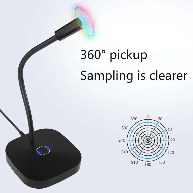 2020 USB настольный микрофон для ПК и Mac с кнопкой отключения звука Совместим любым