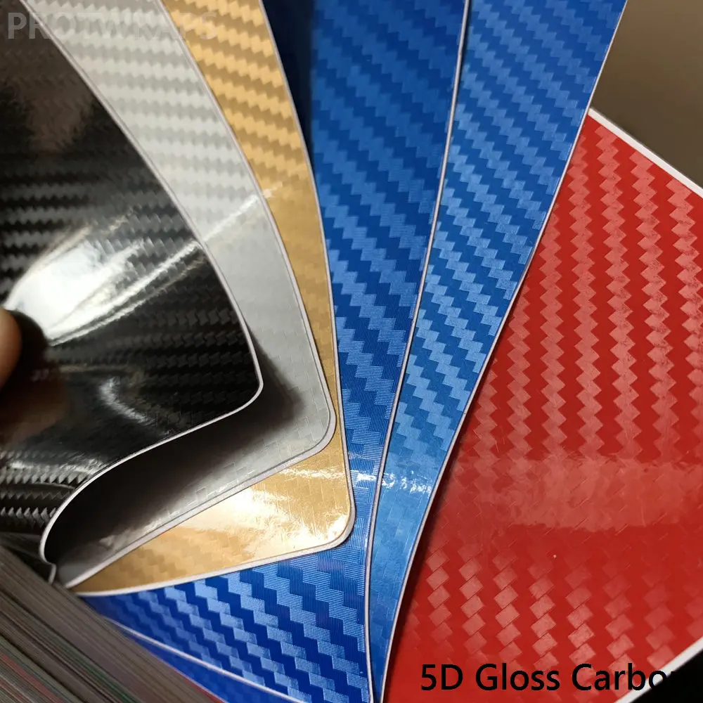 Blue Gloss 5D Carbon Fiber Vinyl Shiny stickers Film for car wrap covering Air release PROTWRAPS size 1.52x18m/Roll | Автомобили и