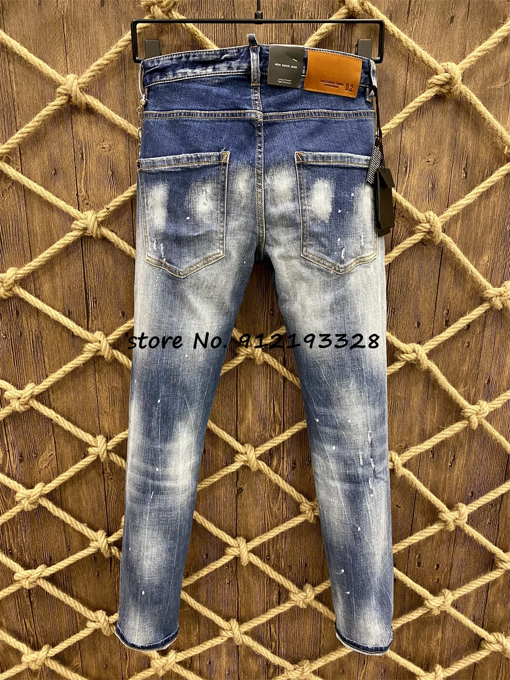 

Dsquared2 Cool Guy Hole Jeans D2 Men Pants DSQ2 Embroidered Trousers 9815