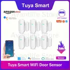 Система сигнализации Tuya для умного дома, WiFi датчик для двери, с датчиком открытия дверей