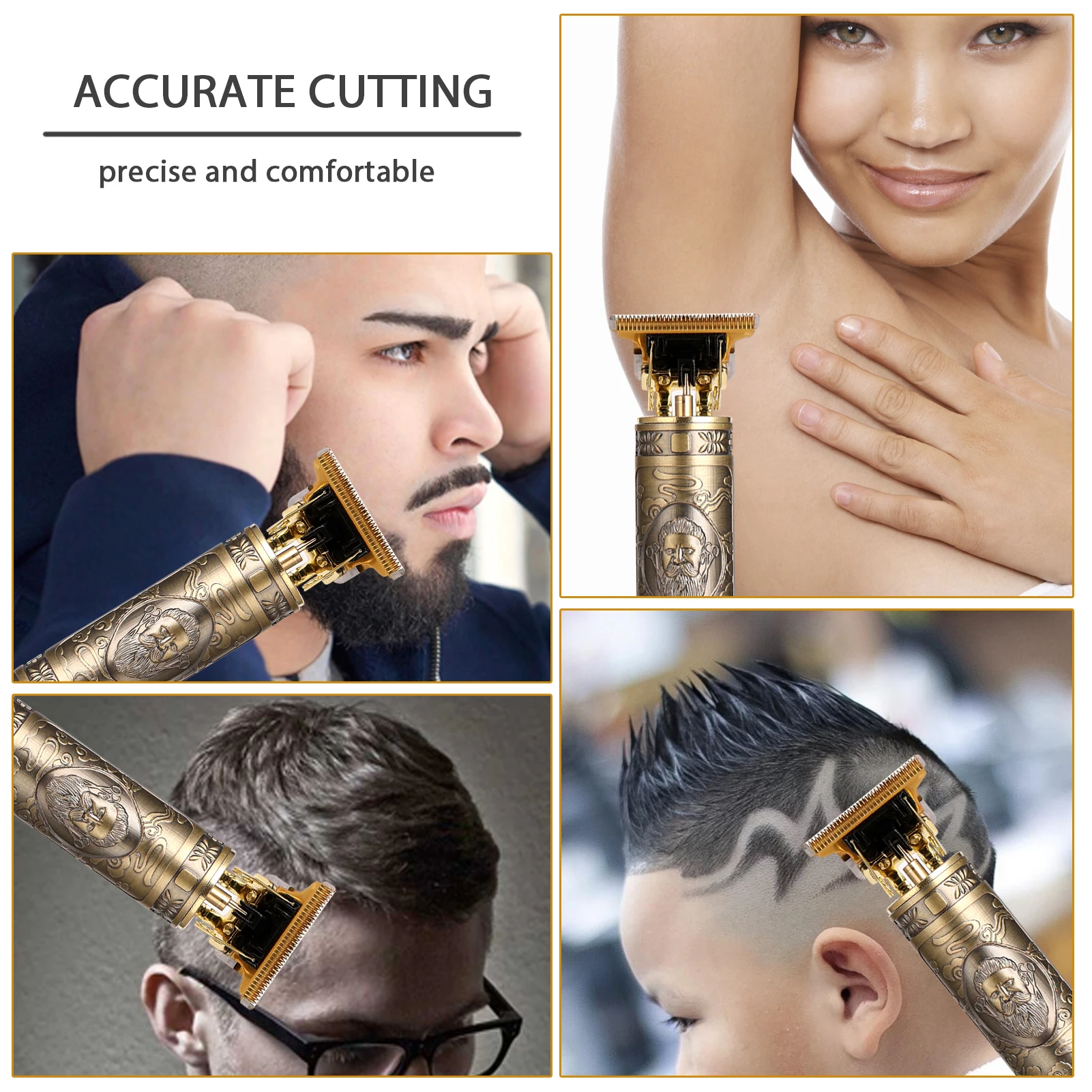 Аккумуляторная машинка для стрижки волос профессиональный USB триммер
