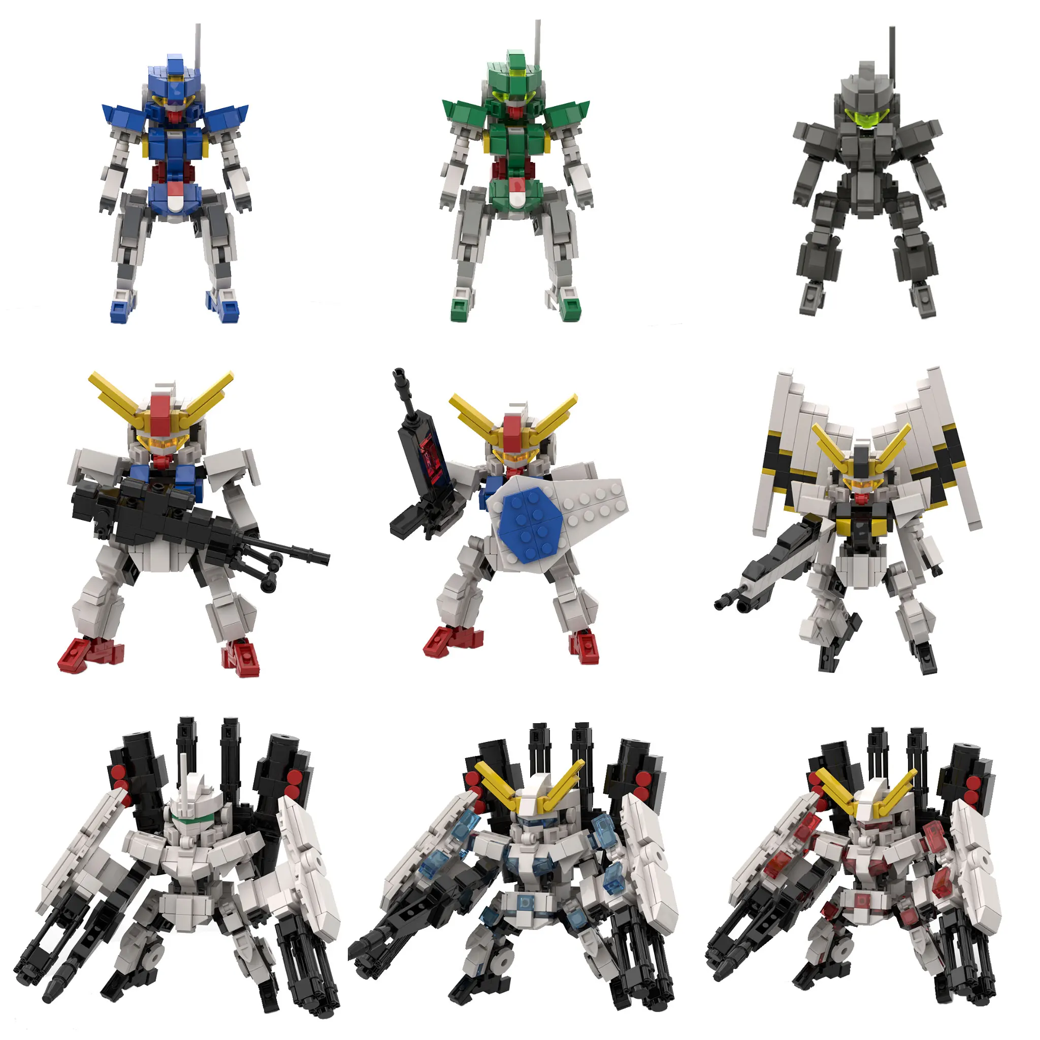 DIY MOC Manned Mecha Movable Joints Strike RX-0 Gundam Action Figure Collection Gift Assembled Building Block Toys for Gifts