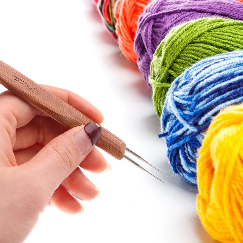 Бамбуковая игла дредлока инструмент для рукоделия вязания крючком 0 5 мм 75