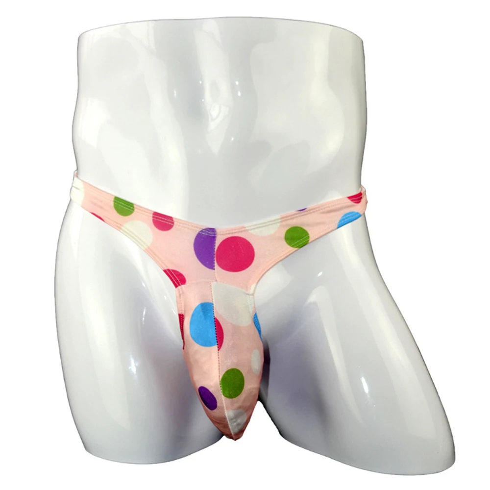 Низкая посадка мужское сексуальное нижнее белье с принтом стринги и трусики