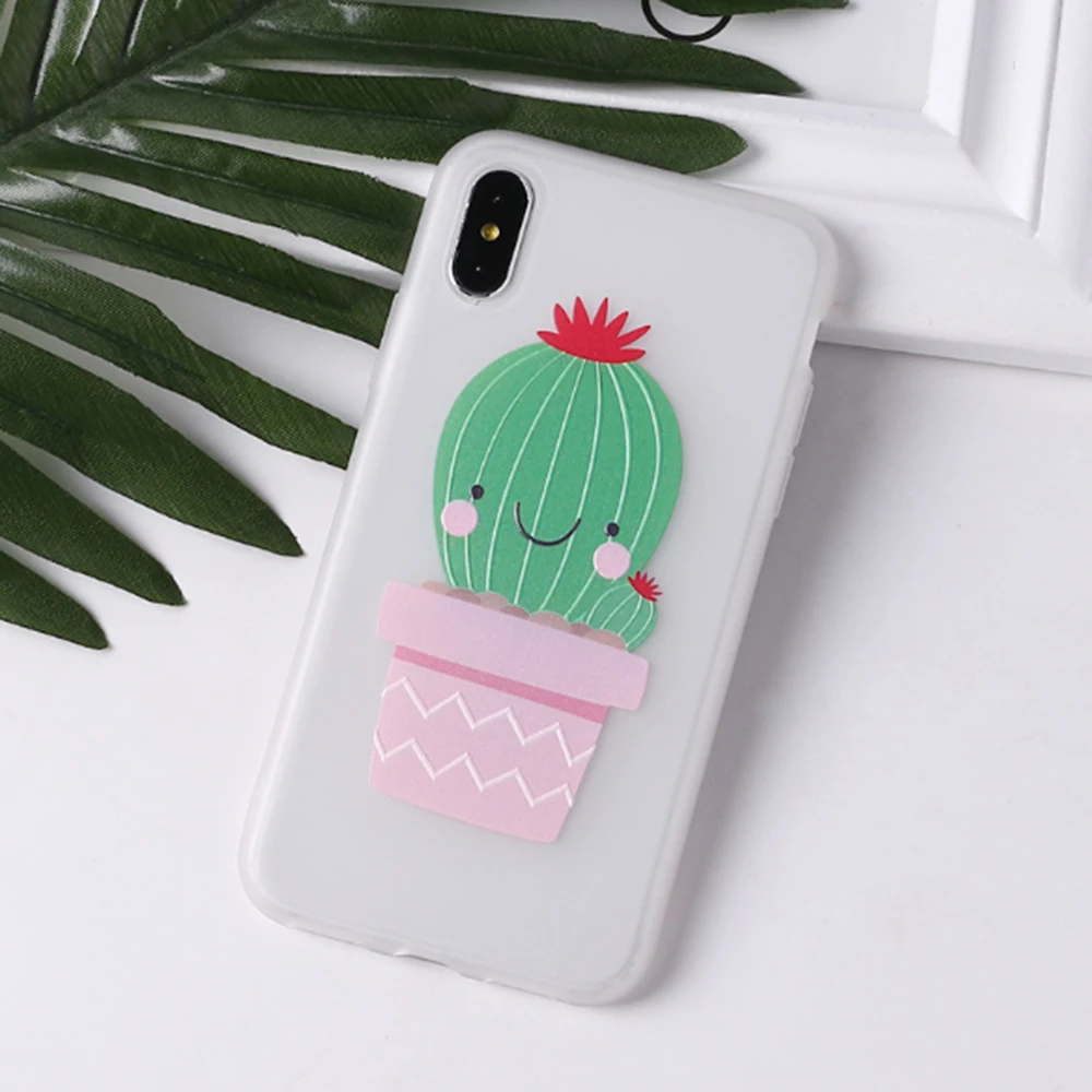 

Fashion Cactus Pattern Phone Case For iPhone 11 Pro X XS Max XR 7 8 6 s 6s Plus SE 5 5S Design Protective Phone Cases Cover Girl