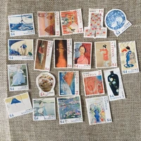 20pcsset japan post stamps the world of art used post marked postage stamps for collecting