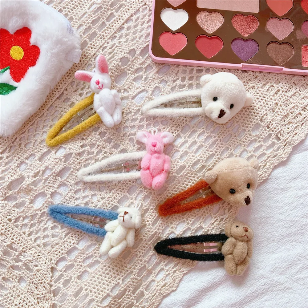 24 шт./лот пушистый медвежонок Кони заколка для волос детей вечерние костюмы