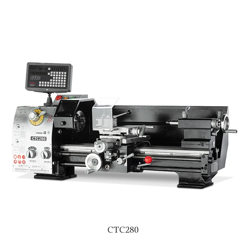 

CTC280 Industrial Metal Rotating Lathe 38mm Spindle Hole Digital display Bench Lathe Machine Metalworking Benchtop Machine 750W