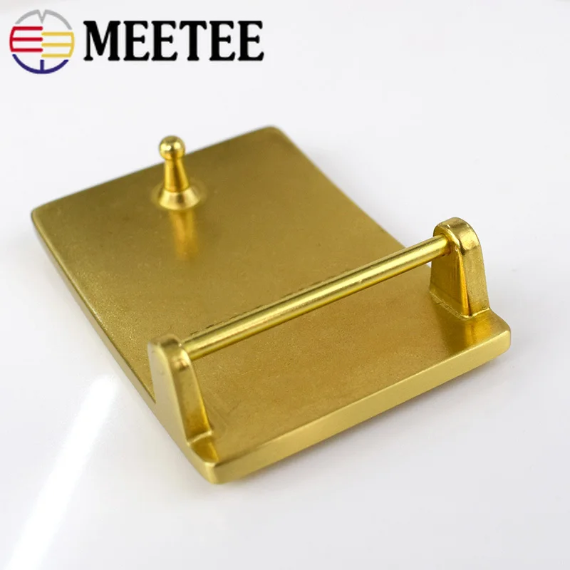 Meetee 39mm Pure Copper Brass Men's Belt Buckles Decoration Buckle DIY LeatherCraft High-grade Jeans Accessory for 37-38mm Belts | Дом и