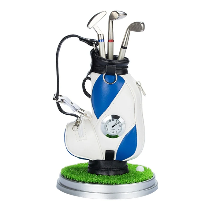 

Golf Gift Mini Golf Pen Holder 3pcs Golf Ballpoint Pen Desk Clocks And Watches Accessories & School Supplies
