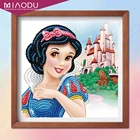 Алмазная 5D картина Disney, мультяшная круглая Вышивка Белоснежка, принцесса, мозаика, наборы для вышивки крестиком, домашний декор