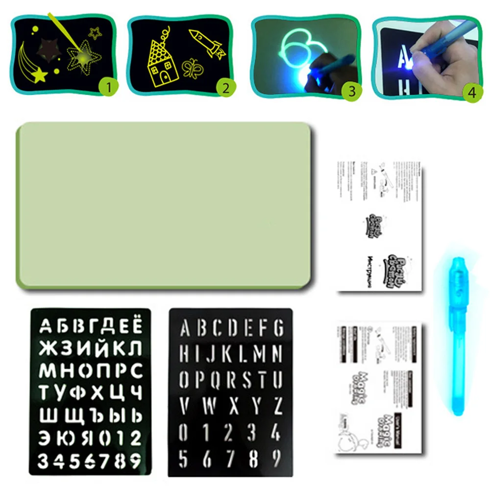 Детский волшебный флуоресцентный замерзающий светильник доска для рисования 3D