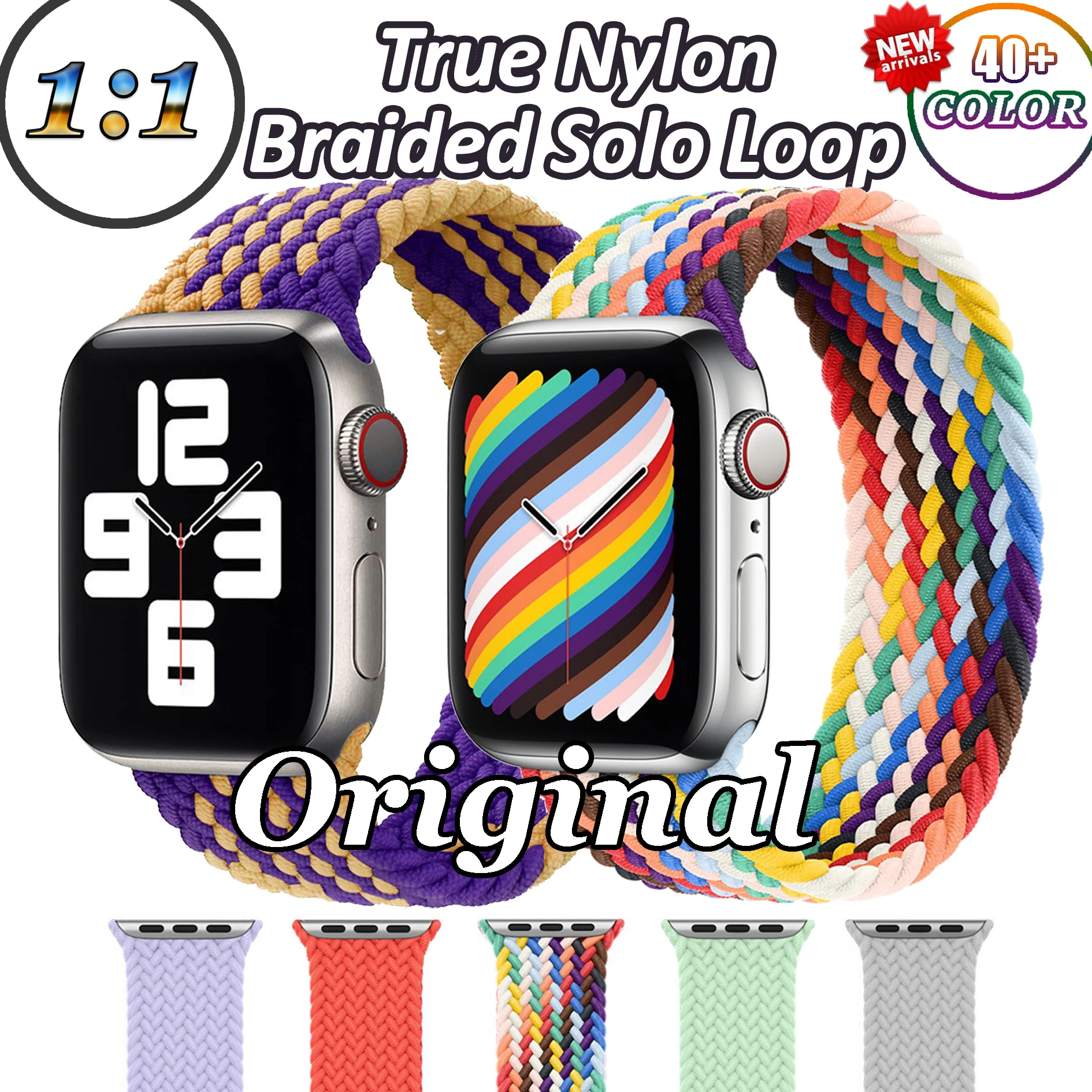 

Nylon Braided Solo Loop for Apple Watch 6 5 4 SE Nylon Strap for IWatch Series 3 2 1 For Apple Watch Band 44mm 38mm 42mm 40mm OG