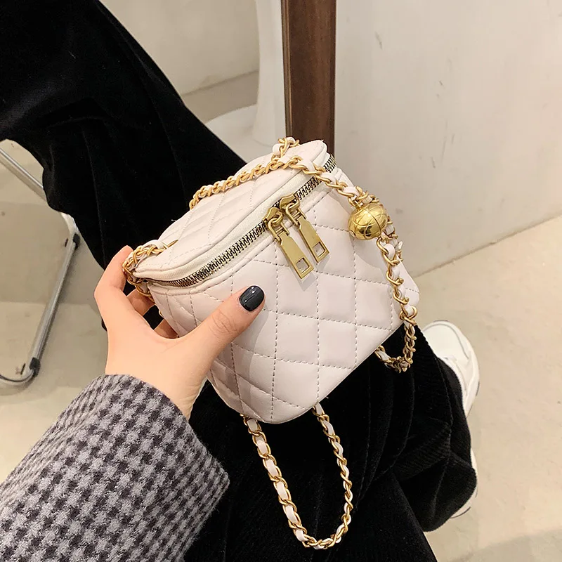 

PU Leather Box Design Crossbody Bags for Women 2021 Winter High Quality Trend and Purses Branded Shoulder Bag