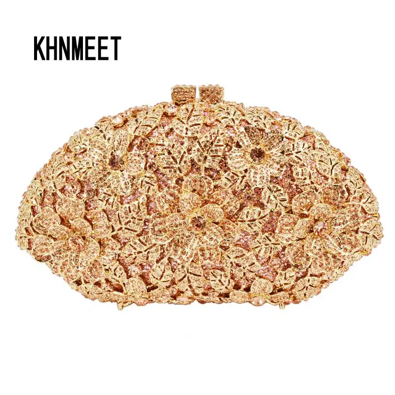 champagne bag Клатч со стразами, Сумка с кристаллами, цвет шампанского, Свадебная женская вечерняя сумочка, блестящие женские вечерние сумочки, сумочка на выпускной вечер SC282 - Цвет: champagne bag