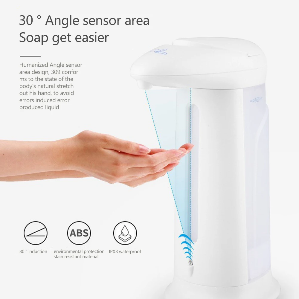 

330ML Automatic Liquid Soap Dispenser Smart Sensor Soap Dispensador Touchless ABS Soap Dispenser Kitchen Bathroom Accessories