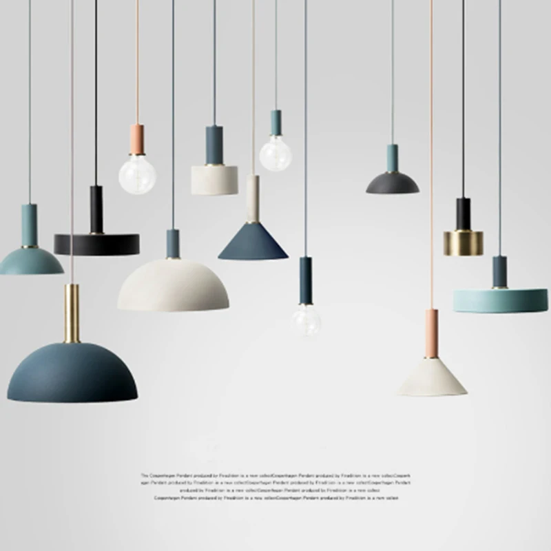 

Nordic Creative Combination Cafe Aluninum Pendant Lamp Modern Brief DIY Home Decor Living Room E27 Bulb Pendant Lighting Fixture