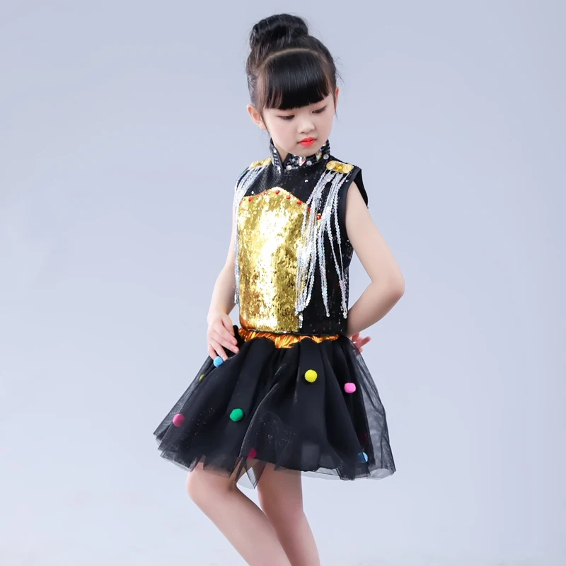 Детские костюмы для джазовых танцев с блестками комплект сцены мальчиков и