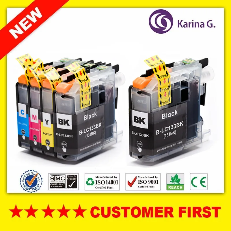 1Set Plus 1PCS Black Совместимые картриджи для LC133 LC131 для принтера Brother mfc-j245 J470DW J475DW J650DW J870DW набор чернил для Океании - Цвет: 1Set Plus 1PCS Black