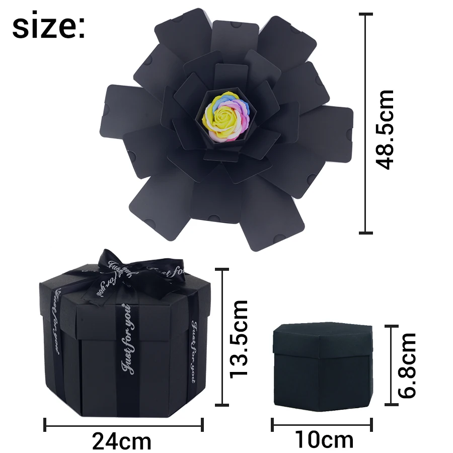 

Hexagon Surprise Explosion Box DIY Handmade Scrapbook Photo Album Wedding Gift Box for Valentine Christmas Gift Boxes