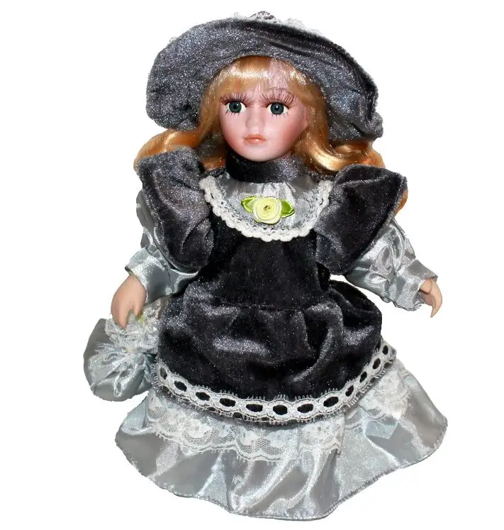 

20cm Beautiful girl rural porcelain doll simulation ceramic dolls, European, simulation doll Christmas gifts